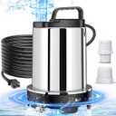 1100GPH Submersible Water Pump, Portable Utility Pump for Pond Drainage, Pool Transfer, Flood Control, Aquarium, with 25ft Power Cord