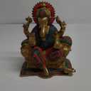 SHIVAJIARTS Brass Ganesh Statue, 25CM Big Size Inlay Work Ganesha Idol, Hindu Deity of God Luck, Vinayak Ganpati, Lord of Wisdom, Brass Sculpture Figurine