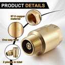 Zonon 2 Pcs 3/4 Inch Check Valve One Way Brass Non Return in Line Check Valve with Backflow Prevention NPT Male in FNPT out for Garden Hose Well Pumps Irrigation Systems Chemical Industry