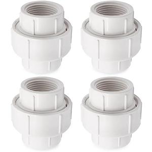 BENLIUDH 1 inch PVC Pipe Union Fittings, PVC Connectors Female Thread Coupling Adapter (1", 4pcs)