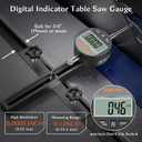 Table Saw Alignment Gauge with 0.0005"Digital Dial Indicator - 18cm Rod, Fits 3/4"(19mm)+ with Screw Adjustment, CNC Machined Aluminum Bar Stable for Saw Blade Alignment and Calibration