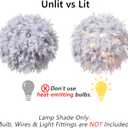 Waneway 15.7 inches Feather Lamp Shade for Ceiling Pendant Light, Lampshade for Table Lamp and Floor Lamp for Living Room, Bedroom, Wedding or Party Decoration, Grey