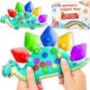 Dinosaur Color Sorting Sensory Toy Gift for Toddler Activities Toy Fine Motor Matching Game Quiet Travel Essential Toy Montessori Autism Fidgets Easter Basket Stuffers for Kid 3 4 5 Year Old Boy (1 Pc)