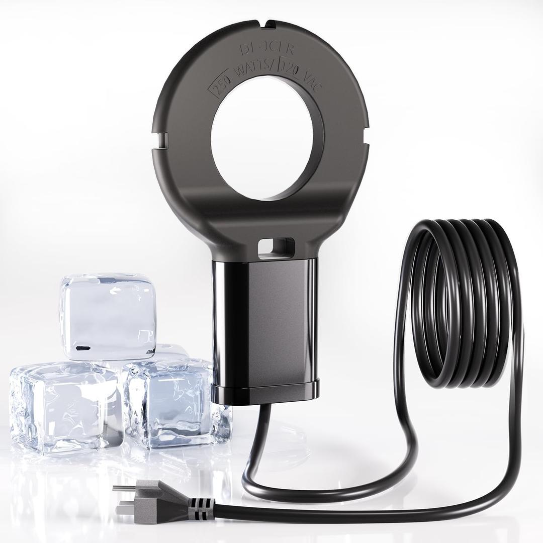 GUEOQTC 250 Watt Bird Bath DeIcer with Thermostat, Cast Aluminum Submersible Chicken Water Heater, Heated Bird Bath, Power Cord 9.8 Ft