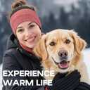 Sukeen Ear Warmer Headband for Women, Double-Layer Warm Winter Headbands for Women, Ear Muffs for Running Cycling Sports (z Black Red, 2 pack)