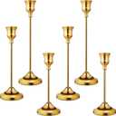 Candlestick Holders 6 PCS Metal Taper Candle Holders, KSWING Gold Candle Stick Holders Set, Perfect for Table Centerpiece Mantel Party Wedding Christmas Home Decor, Set of 6