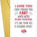 5 x Nchigedy Naughty Valentines Day Card for Him Her, Funny Wedding Anniversary Card for Husband Wife, Cheeky Fart Vday Card Gift for Girlfriend Boyfriend