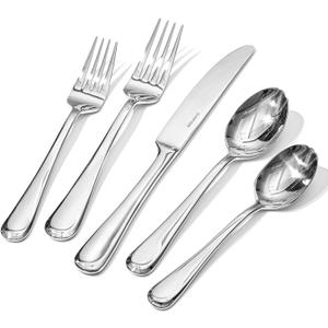KINGSTONE 30 Pieces Silverware Set for 6, Premium Stainless Steel Flatware Set, Heavy Duty and Modern Design Cutlery Set, Mirror Polished, Dishwasher Safe