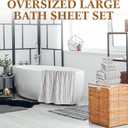 6 Pcs Oversized Bath Towels for Adults 35x70 Inches Black & White Striped Extra Large Bath Towel Sets Bathroom Sheets Jumbo Shower Towels Quick Dry Absorbent Soft Microfiber for Women Men