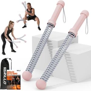 Ropeless Battle Ropes for Home Gym, Portable Cordless Weighted Battle Rope