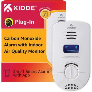 Kidde Smart Carbon Monoxide Detector & Indoor Air Quality Monitor, Plug In Wall, WiFi, Alexa Compatible Device, Voice & App Alerts