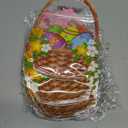 Eaasty 50 Pcs Easter Gift Bags Easter Basket Treat Bags with Handle Resealable Colorful Eggs Floral Bow Plastic Sealing Candy Pouches for Egg Hunt Holiday Party Candy Gift Wrap Supplies Decorations