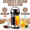 Coffee Carafe Insulated 102 OZ / 3L Stainless Steel Hot Beverage Dispenser, Airpot Coffee Dispenser with Pump, Thermal Coffee Carafe for Hot Liquids, Coffee Carafes for Keeping Hot Drink Dispenser
