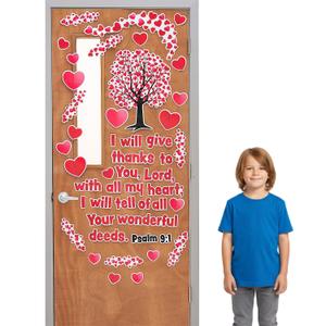 Fun Express Religious Heart with Verse Classroom Door Decorating Set - 48 Pieces