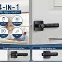4-in-1 Smart Fingerprint Door Knob Lock - No App Required, Door Locks for Bedrooms & Offices, Finger Print Door Knobs with Keypad & Code