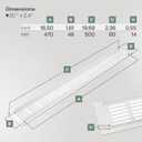 Vent Systems 19.69 x 2.36 Inch (Outer Size) Air Supply Ventilation Grille - Pack of 2 - White Aluminum Rectangle Intake/Exhaust Door Vent Deflector - HVAC for Home Improvement Floor, Wall Duct Cover
