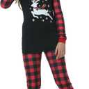 MyFav Matching Family Christmas Pajamas Set Soft Holiday Clothes Sleepwear (L)