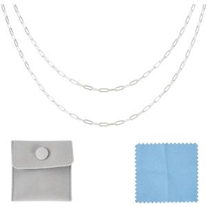 Elecrelive 3.28 Ft 925 Sterling Silver Paperclip Chains 1.7mm Soldered Oval Link Chains Permanent Jewelry for Women's Trendy Layering Necklace Bracelet Making