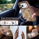 DOMAVER for iPhone 17 Pro Max Case, Magnetic Phone Case for iPhone 17 Pro Max [Compatible with MagSafe] Slim Fit Flowers Floral Design Shockproof Protective Bumper Women Men Girls Boys Cover- Brown
