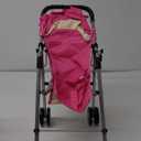 Fash N Kolor My First Doll Stroller With Basket – Pink Off-White Foldable Doll Stroller – Fits Up To 18" Dolls, 2 Free Magic Bottles Included