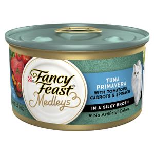 Purina, Fancy Feast Wet Cat Food Medleys Tuna Primavera With Tomatoes, Carrots And Spinach In A Silky Broth, 3.0 Count