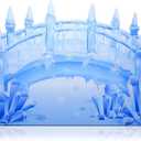 Geelin 5 ft Snowy Bridge Stand-up Cardboard Cutout Life Size Frozen Party Decorations Winter Wonderland Prom Party Decor Backdrop Photo Prop Stand up Snowy Christmas Standup Cutout