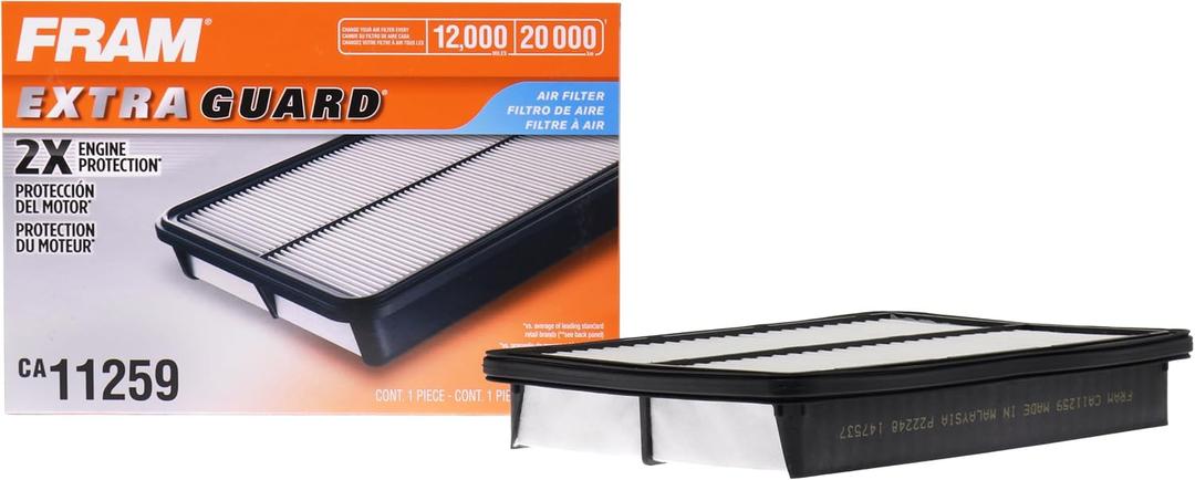 FRAM Extra Guard CA11259 Replacement Engine Air Filter for Select Mazda (2.0L & 2.5L) Models, Provides Up to 12 Months or 12,000 Miles Filter Protection (One Size)