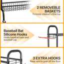 EXTCCT Basketball Rack with Wheels, 4 Tier Garage Ball Storage Organizer