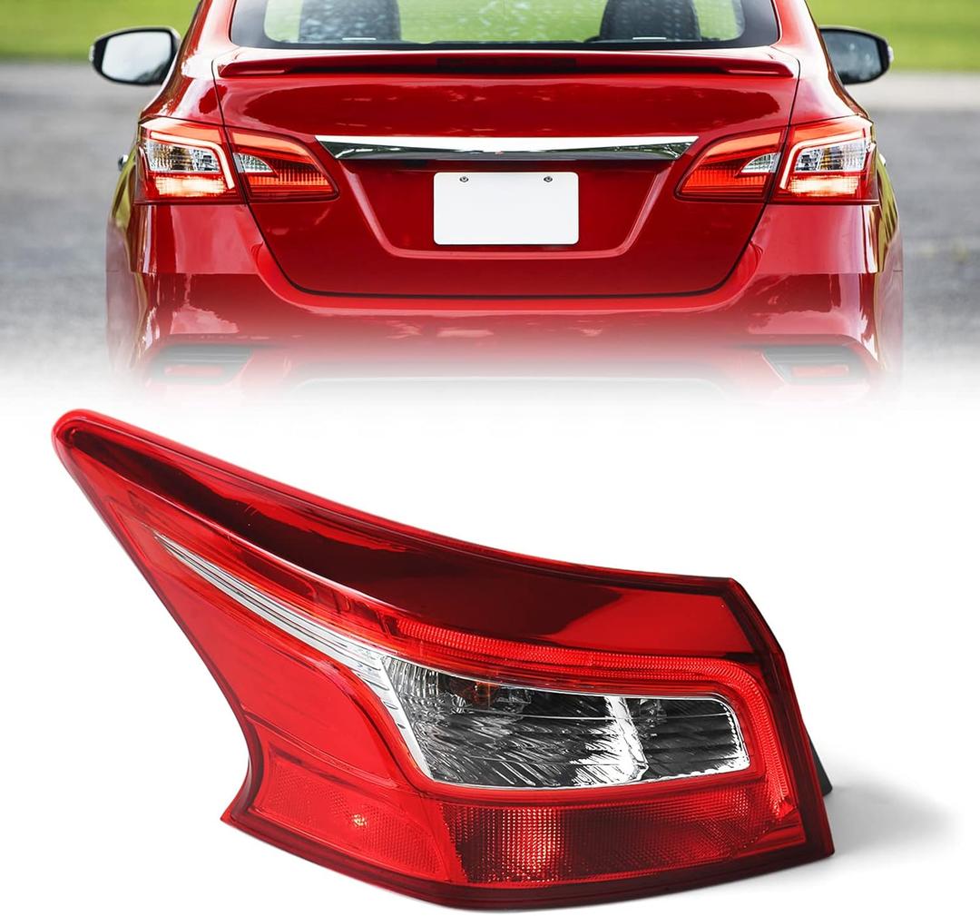 Huray Left Tail Light for Nissan Sentra 2016-2019, LED Taillight Tail lamp Rear Brake Lamp Replacement for 265553YU0A NI2804108 Driver Side LH Outer