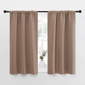 NICETOWN Kitchen Window Blackout Curtains - Window Treatment Thermal Insulated Rod Pocket Small Blackout Draperies/Drapes for Bedroom/Kitchen (Cappuccino, Set of 2, 34 inches Wide by 45 inches Long) NICETOWN Kitchen Window Blackout Curtains - Window Treatment Thermal Insulated Rod Pocket Small Blackout Draperies/Drapes for Bedroom/Kitchen (Cappuccino, Set of 2, 34 inches Wide by 45 inches Long)
