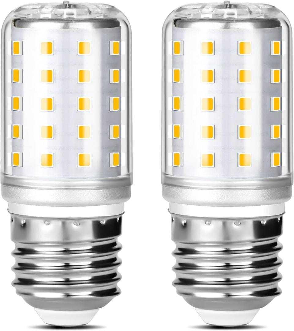 LED Refrigerator Light Bulb ReplacementE26/E27 Base 4W 100V-265V 5000K 600LM White Appliance Light Bulbfor Ceiling Fan Lights, Range Hoods, Home Lighting-2 Pack