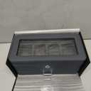 ROTHWELL 4 Slot Leather Watch Box with Valet Drawer - Luxury Case Display Jewelry Organizer, Locking Display Case Holder with Real Glass Top - Watch Box Organizer for Men & Women (Carbon)