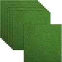 10 Packs Artificial Grasses 12 x 12 Inch Fake Grass for Crafts, Faux Turf Squares Grass Tiles Realistic Garden Grasses for DIY Dollhouse Miniature Ornament