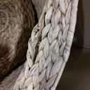Round Woven Wicker Laundry Hamper with Lid - Large Water Hyacinth Storage Wicker (Natural Brown, 18x18x23 in)