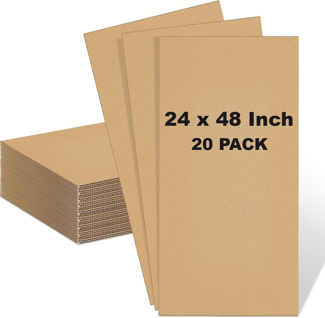 Henoyso 20 Pack 24 X 48 Inch Brown Cardboard Sheets