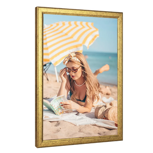 Wood 22x28 Frame Gold, Ornate Natural 28x22in Poster Picture Frame, Modern Golden 22 x 28inch Gallery Wall Photo Frame with HD Plexiglass, Horizontal Vertical Wall Mounting Display 1pcs