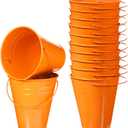 Ripeng 12 Pack Galvanized Buckets, Metal Bucket with Handle, 5 Inch, Tin, Mini Round Flower Pot Plant Basket, Party Supplies for Candy Bars Vase Crafts Favor(Orange)
