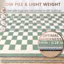 Washable 8x10 Checkered Area Rug for Living Room, Sage Green Checkerboard Modern Boho Large Rugs, Ultra Thin Low Pile Lightweight Indoor Carpet with Non-Slip Backing for Bedroom Kids Nursery Playroom