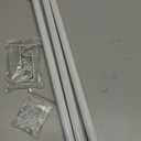 2 Pack Adhesive & Screwed Sash Curtain Rod, Adjustable 16-28 Inch, 3/8 In. Diameter, Kitchen Curtain Rods (White)