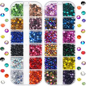 BLINGINBOX bedazzler kit Rhinestones 0.15inches SS16(3.8-4mm) 24 Colorful Nail Art Rhinestones Flatback Crystal gems 2 Boxes for clothes' Wallet Camera Phone Doll Toy Decoration (Mix)