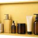 SaniteModar Stainless Steel Shower Niche Insert 16" x 28" Brushed Gold | No Tile Needed, Recessed Horizontal Bathroom Niche, Waterproof, Space-saving, Easy Setup, Built-in Storage for Bathroom