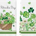 Artoid Mode Flower Basket Clover Shamrock St.Patrick's Day Kitchen Dish Towels, 18x26 Inch Farmhouse Holiday Decoration Spring Cleaning Set of 2