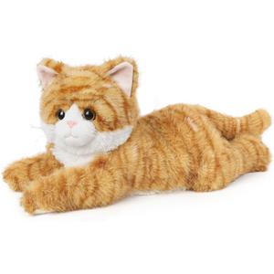 Orange Tabby Cat Stuffed Animals, Microwavable Stuffed Animal Adorable Fluffy Cat Plush for Warmth & Comfort, Heatable & Coolable Lavender Scent Cat Toys, Cute Soft Plushies Cat Gifts for Kids & Adult