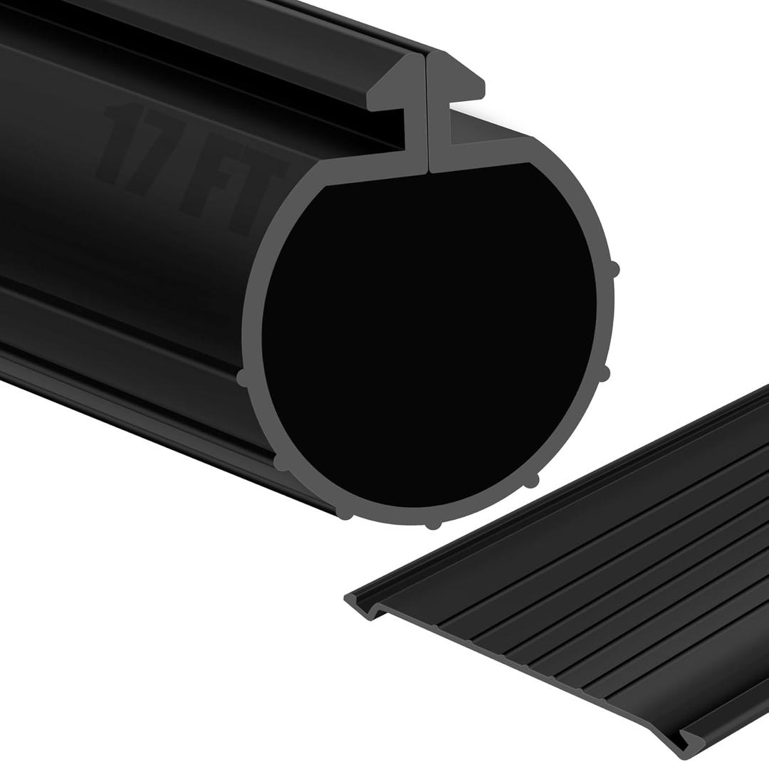ToLanbbt 17FT Garage Door Bottom Seal Strip for Clopay, EPDM Garage Door Rubber Weather Stripping Replacement for Single Slot, Blocks Cold/Hot Winds, Black (Black-0.37" Trapezoid)