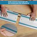 194368-5 110" Track Saw Guide Rail Joining Set for Makita, Includes 2x55" Extruded Rails, 194368-5 for Makita Track Saw Kit with Connectors and Anti Slip Rubber Strips