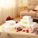 Kolldenn 5 Senses Gift Boxes for Him Her Five Senses Gift Bags Nesting Gifts Box with Lid for Valentine's Day Wedding Anniversary Birthday Party Decor for Husband Boyfriend 5.1'' to 13.8''(White)