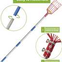 Fruit Picker, 8 ft Long Fruit Picker Pole with Basket Telescoping, Apple Fruit Tree Picker with Pole Extendable, Fruit Grabber & Cather with Stainless Steel Pole for Mango, Orange, Fig, Lemon