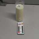 Amagic Ivory Flameless Candles with Remote, Battery Operated Candles with Timer, Acrylic Plexiglass Flickering LED Fake Candle for Wedding, Holiday, Home Decor, Set of 9, D2.2 x H5 6" 7" (Ivory White & Warm Yellow Glow)