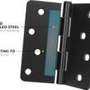 3 x goldenwarm Door Hinges Interior & Exterior Door Hinge 3Pack 4 Inch Black Door Hinges Rounded Hinge Black Matte 4" X 4" with 1/4'' Radius Corners