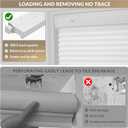 Boolegon No Drill Cellular Shades for Indoor Windows,White,33" w X 64" H | Noise Reducing & Thermal Insulating Honeycomb Blinds,Cordless Free Stop Light Filtering Blinds Easy to Install